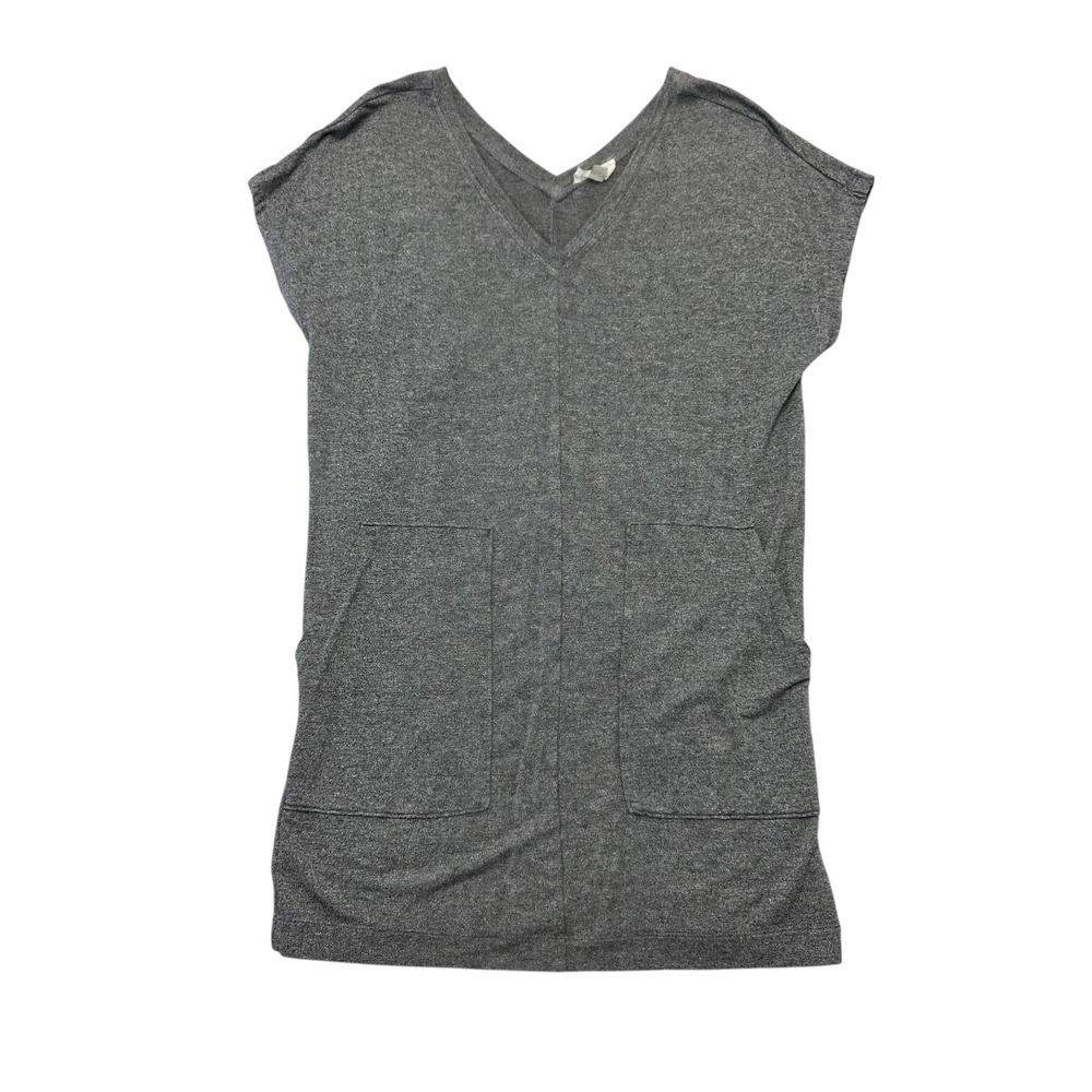LOFT Pocket T-Shirt Dress Casual‎ V-Neck Comfy Gray Womens Size S